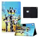 For Samsung Galaxy Tab A9+ Electric Pressed Colored Drawing Leather Tablet Case with Sleep / Wake-up Function(Glasses Giraffe) - 1