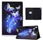 For Samsung Galaxy Tab A9+ Electric Pressed Colored Drawing Leather Tablet Case with Sleep / Wake-up Function(Butterflies Flower) - 1
