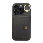 For iPhone 12 Pro Max Brushed Texture Wallet Ring Holder Phone Case(Black) - 1