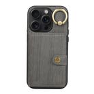 For iPhone 12 Pro Max Brushed Texture Wallet Ring Holder Phone Case(Grey) - 1