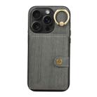 For iPhone 13 Pro Brushed Texture Wallet Ring Holder Phone Case(Grey) - 1