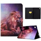 For Samsung Galaxy Tab A9 Electric Pressed Colored Drawing Leather Tablet Case(Lion King) - 1