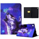 For Samsung Galaxy Tab A9 Electric Pressed Colored Drawing Leather Tablet Case(Butterfly Wolf) - 1