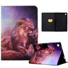 For Samsung Galaxy Tab A9+ Electric Pressed Colored Drawing Leather Tablet Case with Sleep / Wake-up Function(Lion King) - 1