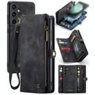 For Samsung Galaxy S23 FE CaseMe 008 Multifunctional Zipper Wallet Leather Phone Case with Lanyard(Black) - 1