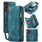 For Samsung Galaxy S23 FE CaseMe 008 Multifunctional Zipper Wallet Leather Phone Case with Lanyard(Blue) - 1