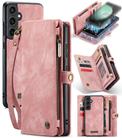 For Samsung Galaxy S23 FE CaseMe 008 Multifunctional Zipper Wallet Leather Phone Case with Lanyard(Pink) - 1