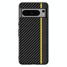 For Google Pixel 8 Ultra-thin Carbon Fiber Texture Printing Phone Case(Black Yellow) - 1