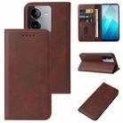 For vivo iQOO Z8x Magnetic Closure Leather Phone Case(Brown) - 1