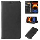 For vivo iQOO 12 Pro Magnetic Closure Leather Phone Case(Black) - 1