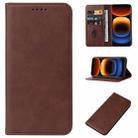 For vivo iQOO 12 Pro Magnetic Closure Leather Phone Case(Brown) - 1