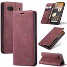 For Google Pixel 6A CaseMe 013 Multifunctional Horizontal Flip Leather Phone Case(Wine Red) - 1