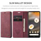 For Google Pixel 6A CaseMe 013 Multifunctional Horizontal Flip Leather Phone Case(Wine Red) - 2