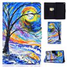 For Kindle Fire HD 8 2016 / 2017 / 2018 TPU Electric Pressed Horizontal Flip Leather Case with Holder & Card Slot & Sleep / Wake-up Function(Watercolor Tree) - 1