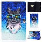 For Kindle Fire HD 10 2015 / 2017 / 2019 TPU Electric Pressed Horizontal Flip Leather Case with Holder & Card Slot & Sleep / Wake-up Function(Headphone Cat) - 1