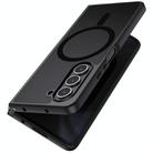 For Samsung Galaxy Z Fold5 MagSafe Ultra-thin Translucent PC+TPU Phone Case(Black) - 1