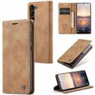 For Samsung Galaxy S24 5G CaseMe 013 Multifunctional Horizontal Flip Leather Phone Case(Brown) - 1
