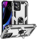 For Motorola Moto G14 Shockproof TPU + PC Phone Case with Holder(Silver) - 1