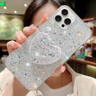 For iPhone 15 Pro Max Starry Sequin Mirror Stand Epoxy TPU Phone Case(Silver) - 1