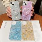 For iPhone 11 Pro Max Starry Sequin Mirror Stand Epoxy TPU Phone Case(Blue) - 2