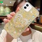 For iPhone 11 Starry Sequin Mirror Stand Epoxy TPU Phone Case(Yellow) - 1