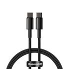 Baseus Tungsten Gold Series 100W USB-C / Type-C to USB-C / Type-C Fast Charging Data Cable, Length:1m(Black) - 1