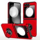 For Samsung Galaxy Z Flip5 PC + TPU Magnetic Phone Case with Invisible Ring Holder(Red) - 1