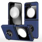 For Samsung Galaxy Z Flip5 PC + TPU Magnetic Phone Case with Invisible Ring Holder(Navy Blue) - 1