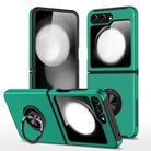 For Samsung Galaxy Z Flip5 PC + TPU Magnetic Phone Case with Invisible Ring Holder(Dark Green) - 1