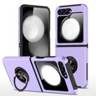 For Samsung Galaxy Z Flip5 PC + TPU Magnetic Phone Case with Invisible Ring Holder(Purple) - 1