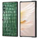 For Honor V Purse Crocodile Texture Genuine Leather Phone Case(Green) - 1