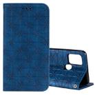 For Samsung Galaxy A21s Lucky Flowers Embossing Pattern Magnetic Horizontal Flip Leather Case with Holder & Card Slots(Dark Blue) - 1