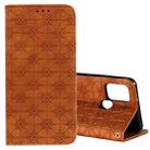 For Samsung Galaxy A21s Lucky Flowers Embossing Pattern Magnetic Horizontal Flip Leather Case with Holder & Card Slots(Brown) - 1