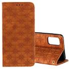 For Samsung Galaxy A41 Lucky Flowers Embossing Pattern Magnetic Horizontal Flip Leather Case with Holder & Card Slots(Brown) - 1