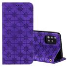 For Samsung Galaxy A51 5G Lucky Flowers Embossing Pattern Magnetic Horizontal Flip Leather Case with Holder & Card Slots(Purple) - 1