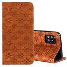 For Samsung Galaxy A51 5G Lucky Flowers Embossing Pattern Magnetic Horizontal Flip Leather Case with Holder & Card Slots(Brown) - 1