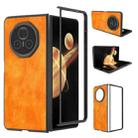 For Honor Magic V3 Dual Color Lichi Texture PU Phone Case(Orange) - 1