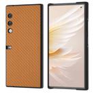 For Honor V Purse Carbon Fiber Texture Protective Phone Case(Light Brown) - 1