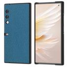 For Honor V Purse Genuine Leather Litchi Texture Phone Case(Blue) - 1