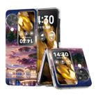 For OPPO Find N3 Flip Painted Pattern PC Phone Case(Moon Tower) - 1