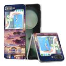 For Samsung Galaxy Z Flip5 Painted Pattern PC Phone Case(Moon Tower) - 1