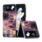 For Samsung Galaxy Z Flip4 5G Painted Pattern PC Phone Case(Moon Tower) - 1