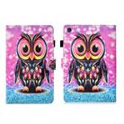 For Samsung Galaxy Tab A9+ Coloured Drawing Stitching Flip PU Tablet Case with Sleep / Wake-up Function(Owl) - 1