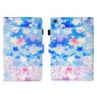 For Samsung Galaxy Tab A9+ Coloured Drawing Stitching Flip PU Tablet Case with Sleep / Wake-up Function(Petal Rain) - 1