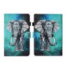 For Samsung Galaxy Tab A9+ Coloured Drawing Stitching Flip PU Tablet Case with Sleep / Wake-up Function(Elephant) - 1