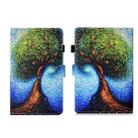 For Samsung Galaxy Tab A9+ Coloured Drawing Stitching Flip PU Tablet Case with Sleep / Wake-up Function(Abstract Tree) - 1