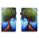For Samsung Galaxy Tab A9 Coloured Drawing Stitching Flip PU Tablet Case with Sleep / Wake-up Function(Abstract Tree) - 1