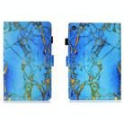 For Samsung Galaxy Tab A9 Coloured Drawing Stitching Flip PU Tablet Case with Sleep / Wake-up Function(Gilded Marble) - 1