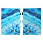For Samsung Galaxy Tab A9+ Coloured Drawing Stitching Flip PU Tablet Case with Sleep / Wake-up Function(Blue Marble) - 1