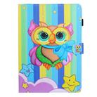 For Samsung Galaxy Tab A9+ Coloured Drawing Stitching Flip PU Tablet Case with Sleep / Wake-up Function(Rainbow Owl) - 2
